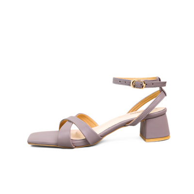 Lotus Block Heel Back Strap - Raspberry Pink