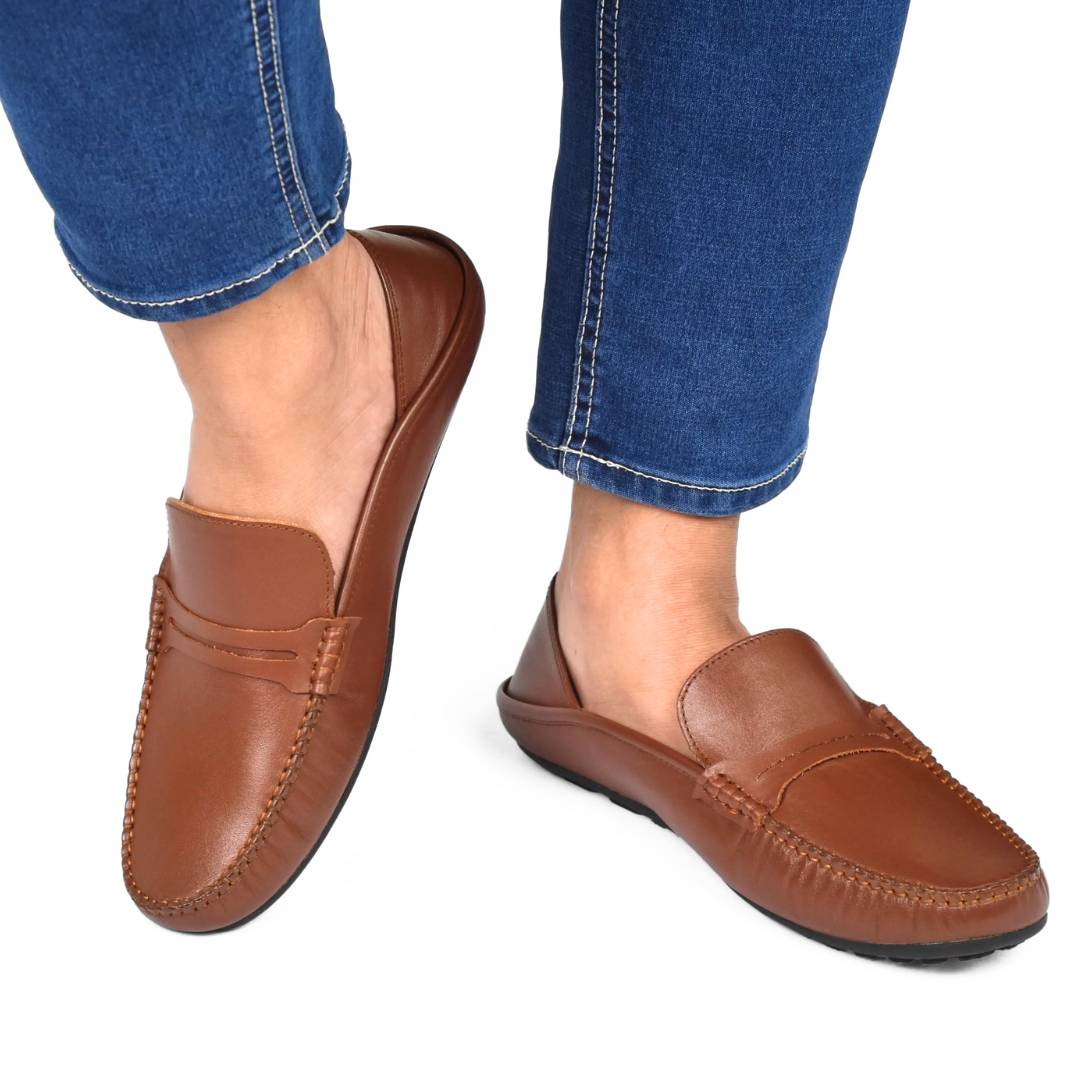 Milan Men's Casual Soft Moccasins - Brown