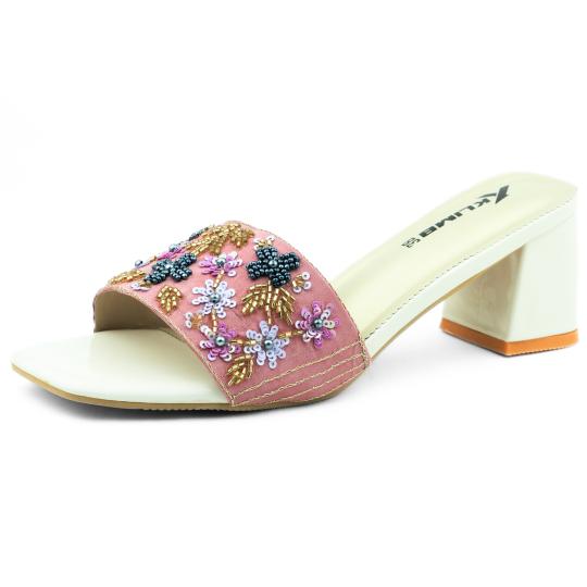 Camellia Ladies Block Heel - Pink