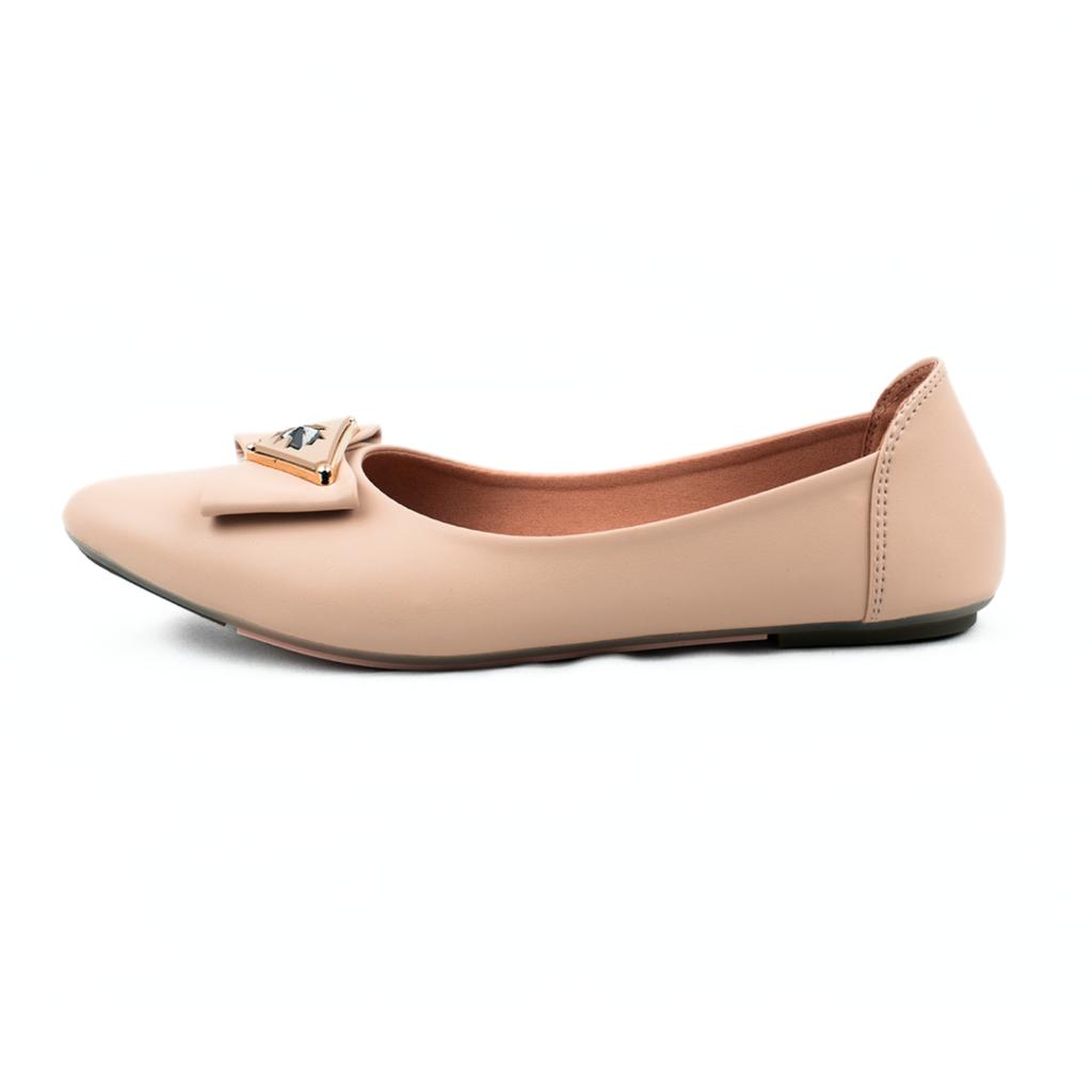 Edna Pumpy Flat Shoe - Cream