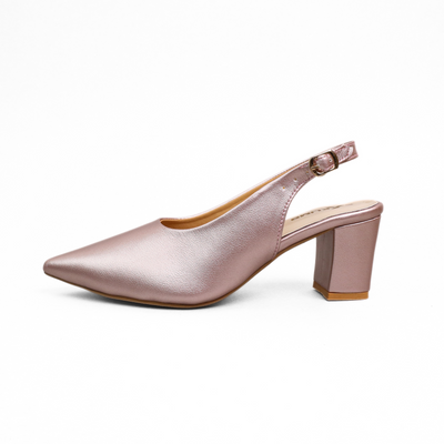 Hazzle Ladies Mule Block Heel - Raspberry Pink