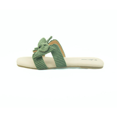 Lara Ladies Flat Sandal - Neon Green