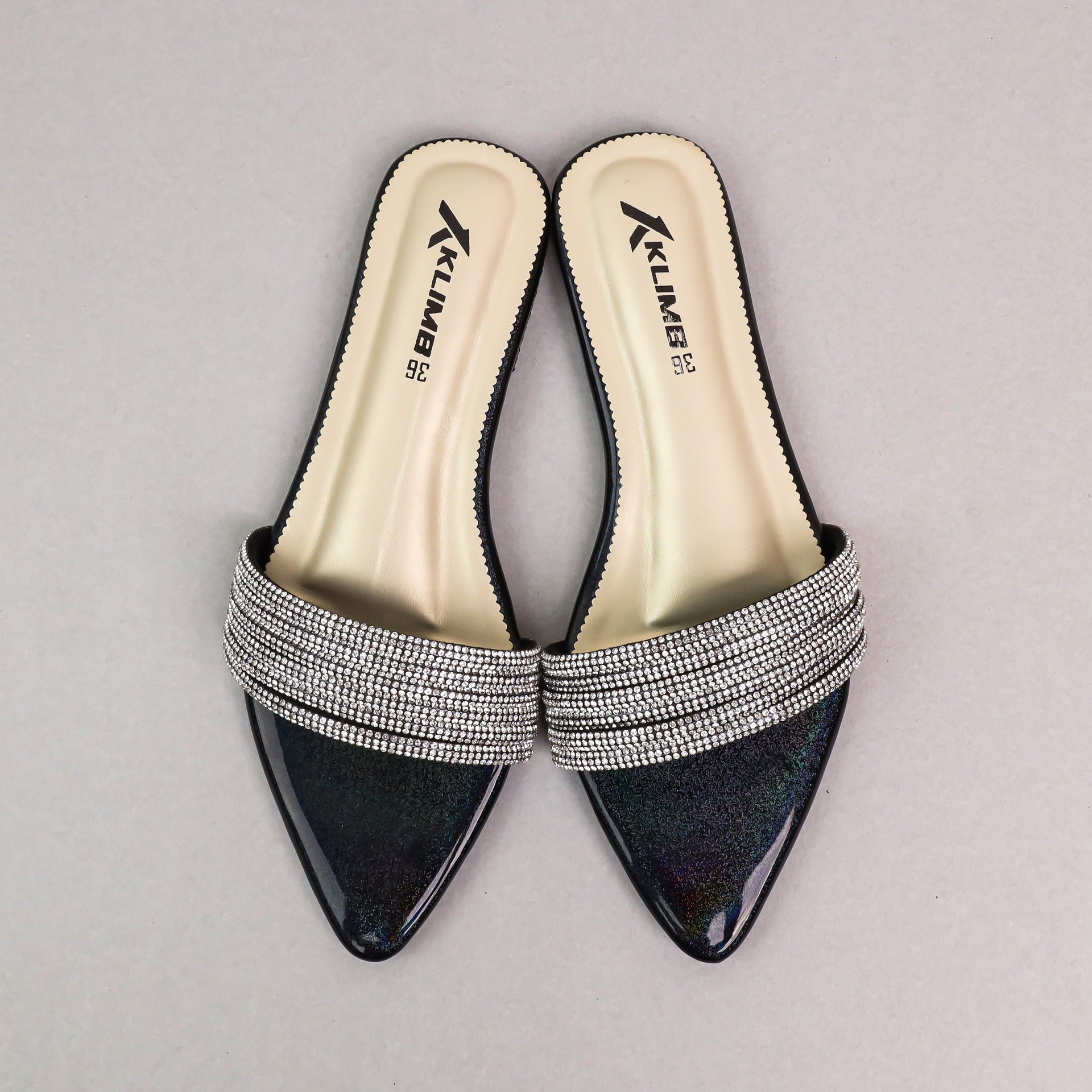 Elina Ladies Flat Sandal - Black