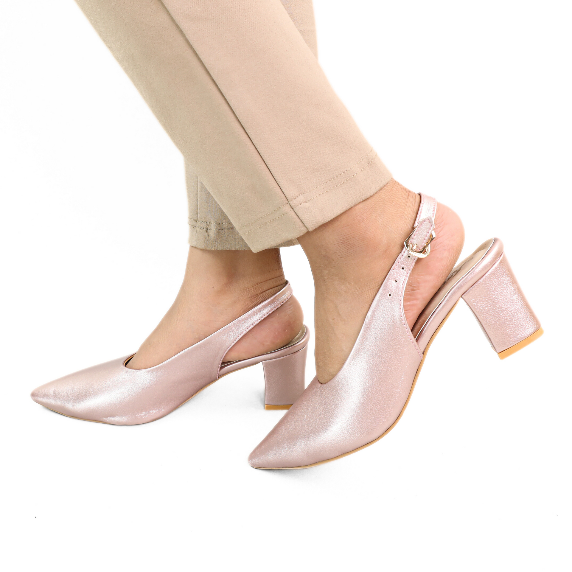 Hazzle Ladies Mule Block Heel - Raspberry Pink