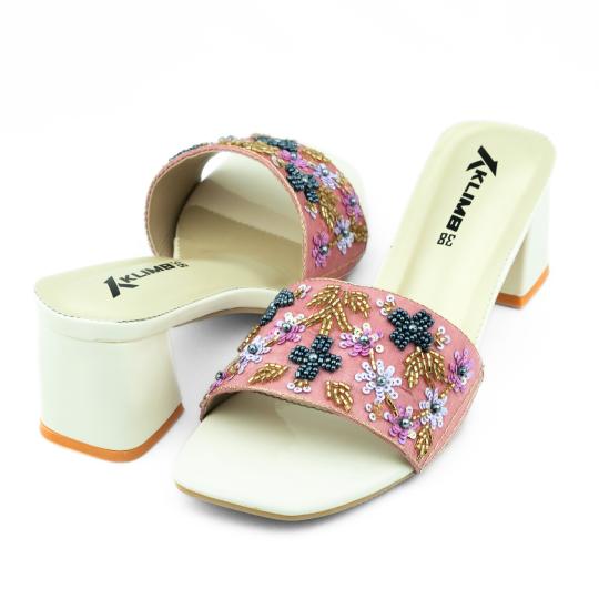 Camellia Ladies Block Heel - Pink