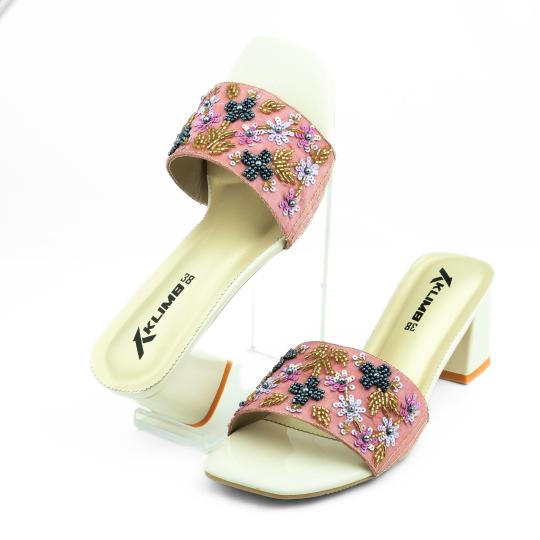 Camellia Ladies Block Heel - Pink