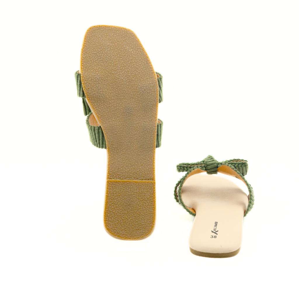 Lara Ladies Flat Sandal - Neon Green