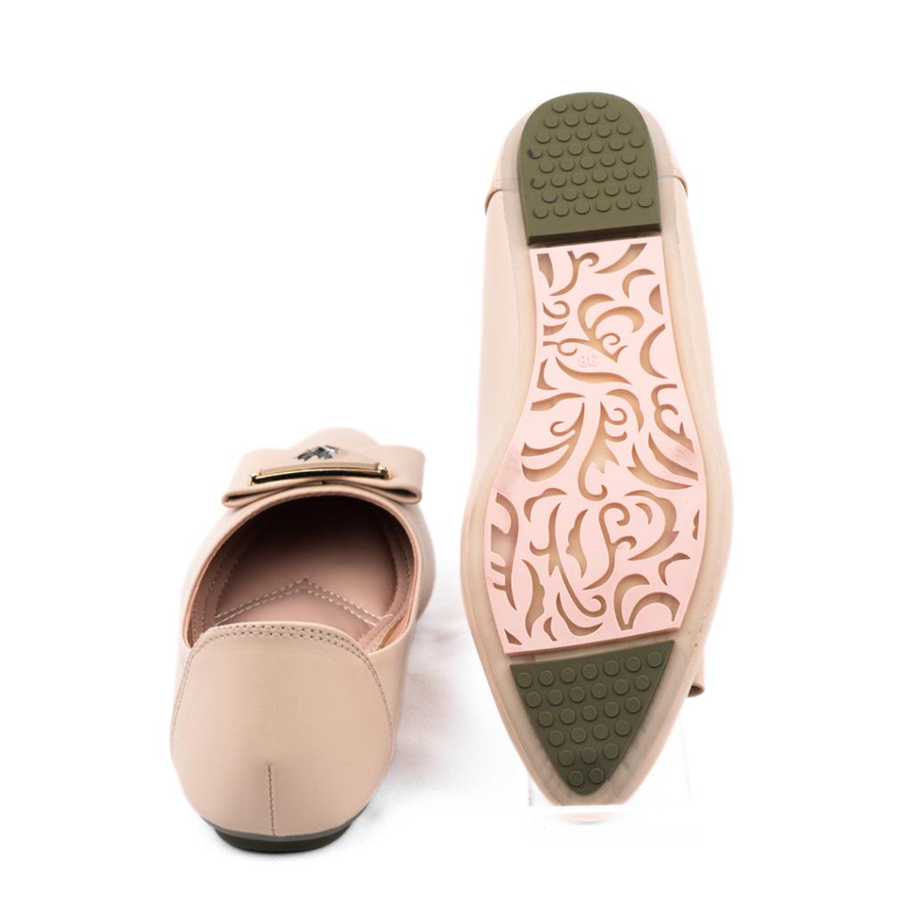 Edna Pumpy Flat Shoe - Cream