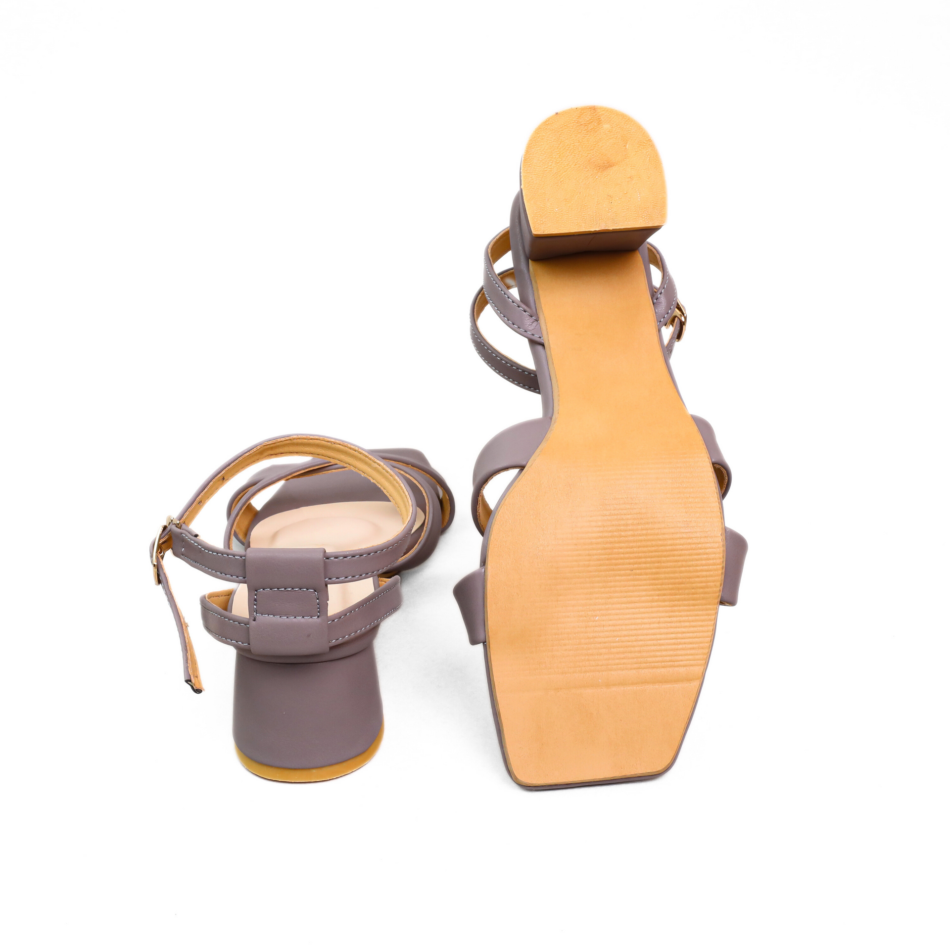 Lotus Block Heel Back Strap - Raspberry Pink