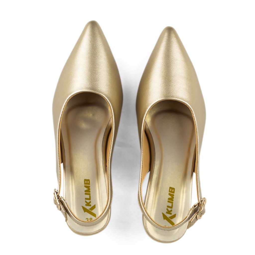 Hazzle Ladies Mule Block Heel - Golden