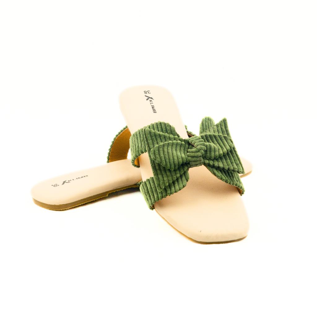 Lara Ladies Flat Sandal - Neon Green
