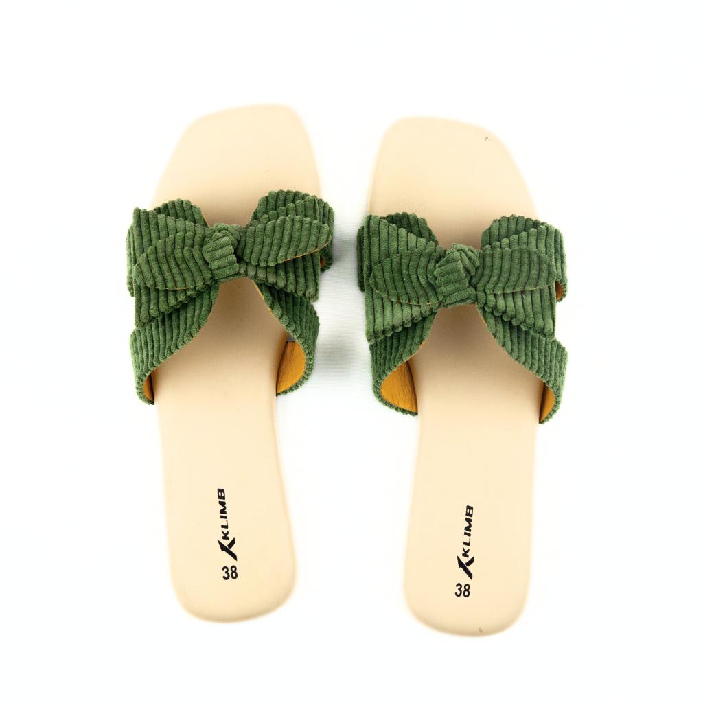 Lara Ladies Flat Sandal - Neon Green