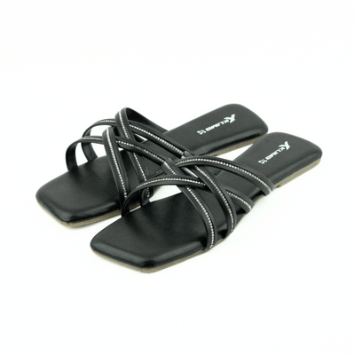 Spark Ladies Flat Sandal - Black