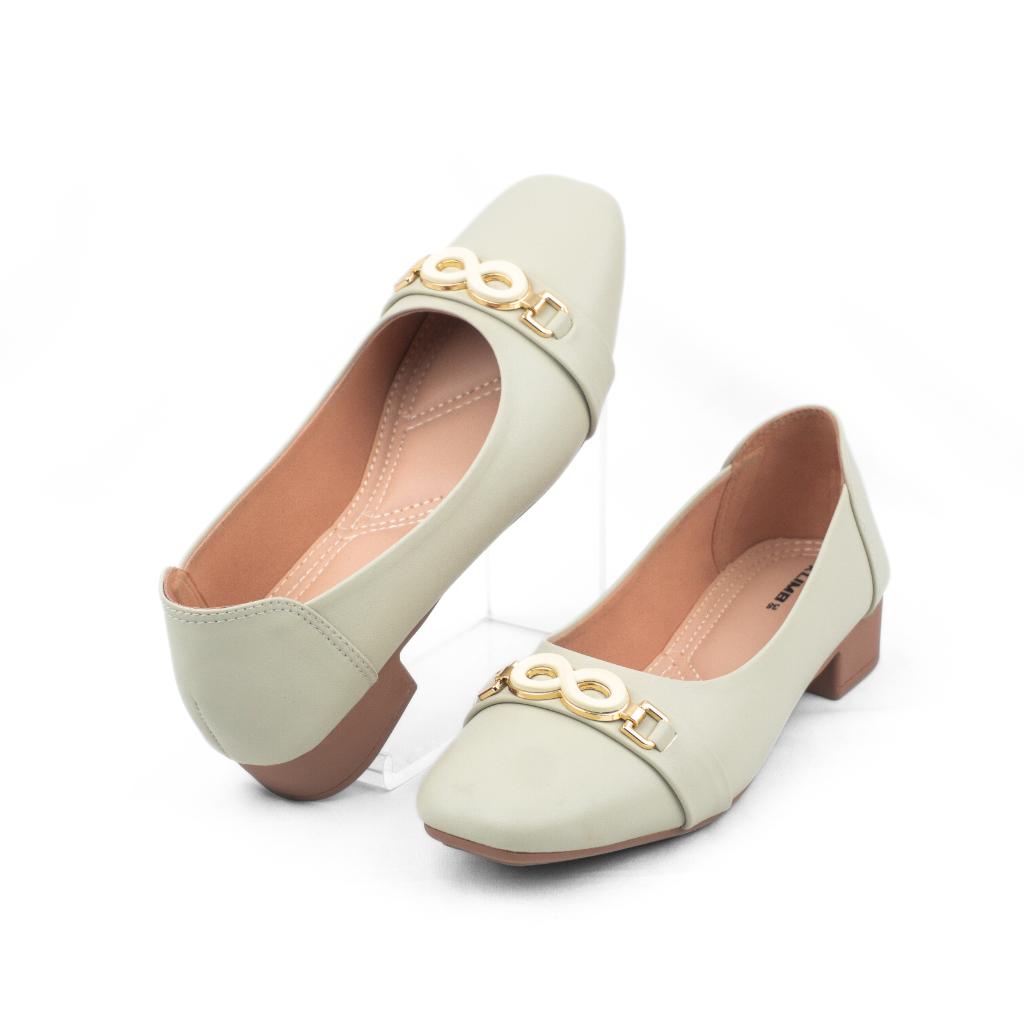 Ruth Pumpy Mid Heel - Paste