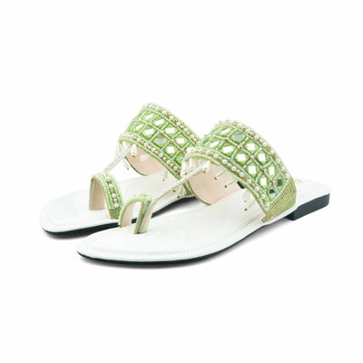 Nora Ladies Flat Sandal - Olive