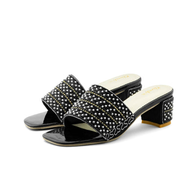 Novelty Ladies Block Heel - Black