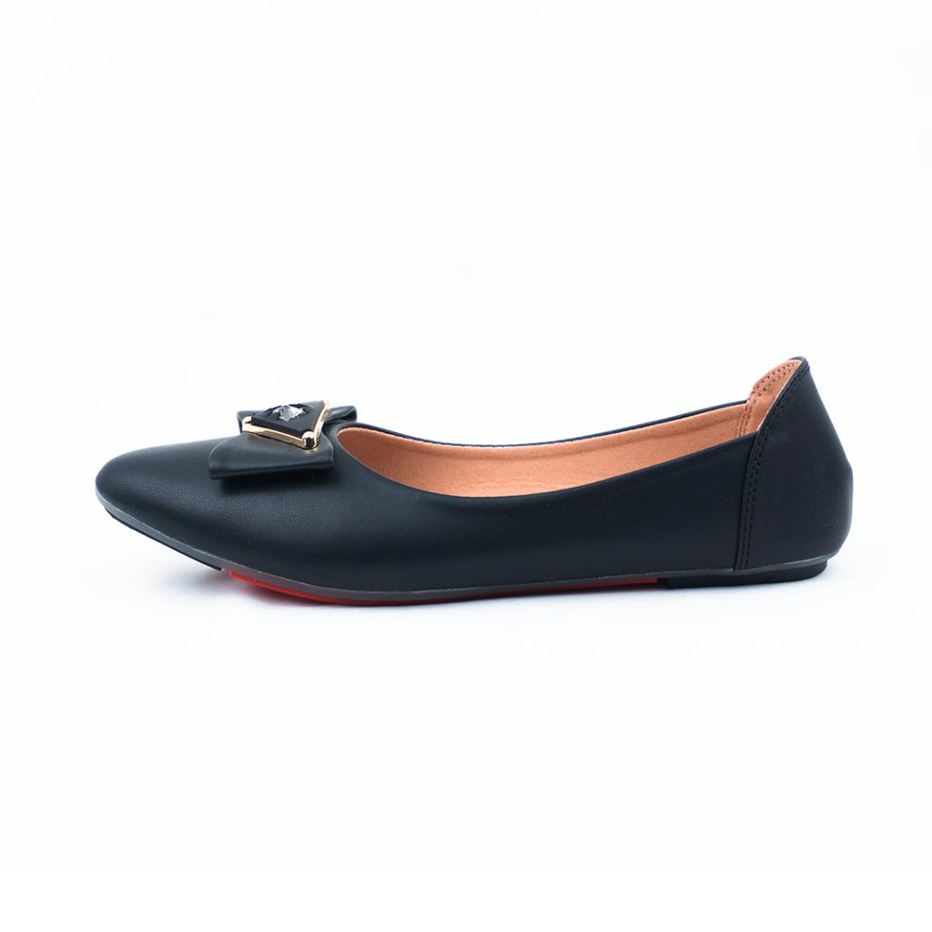 Edna Pumpy Flat Shoe - Black