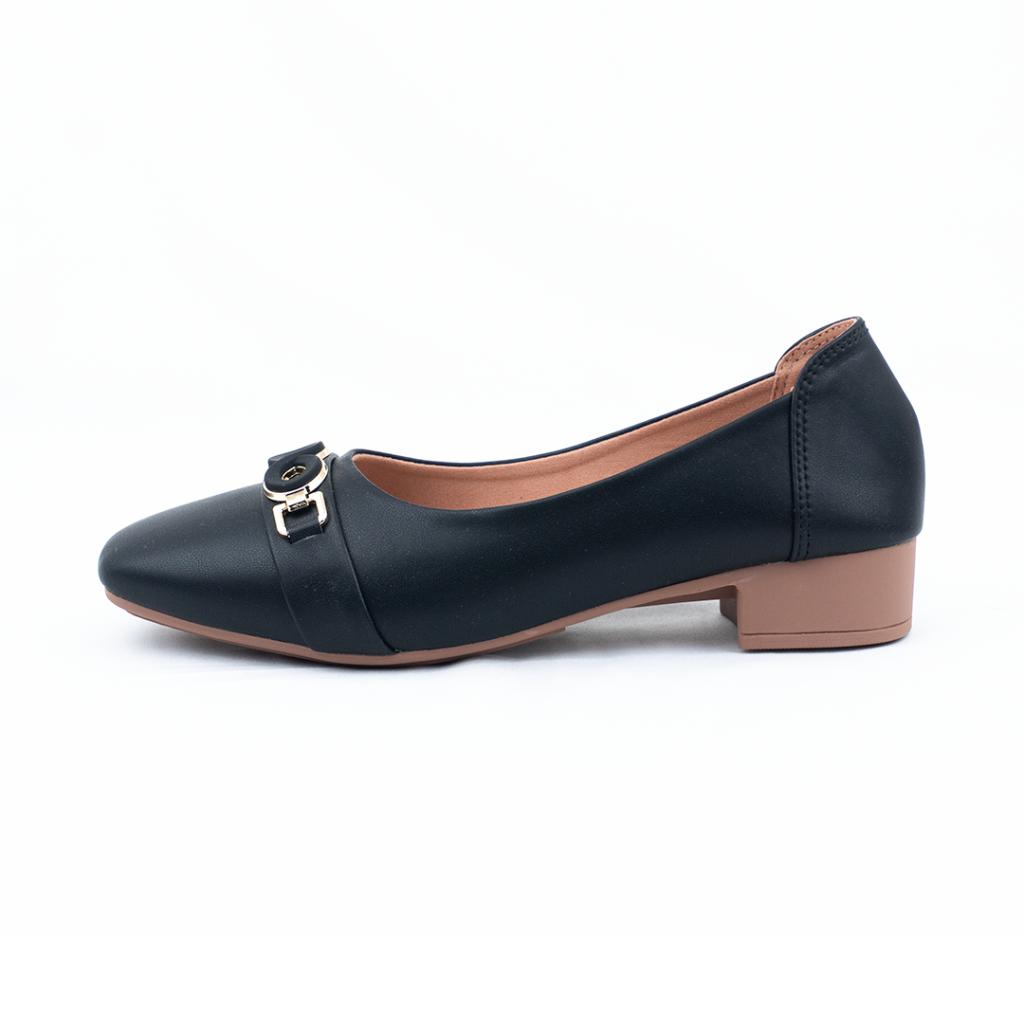 Ruth Pumpy Mid Heel - Black