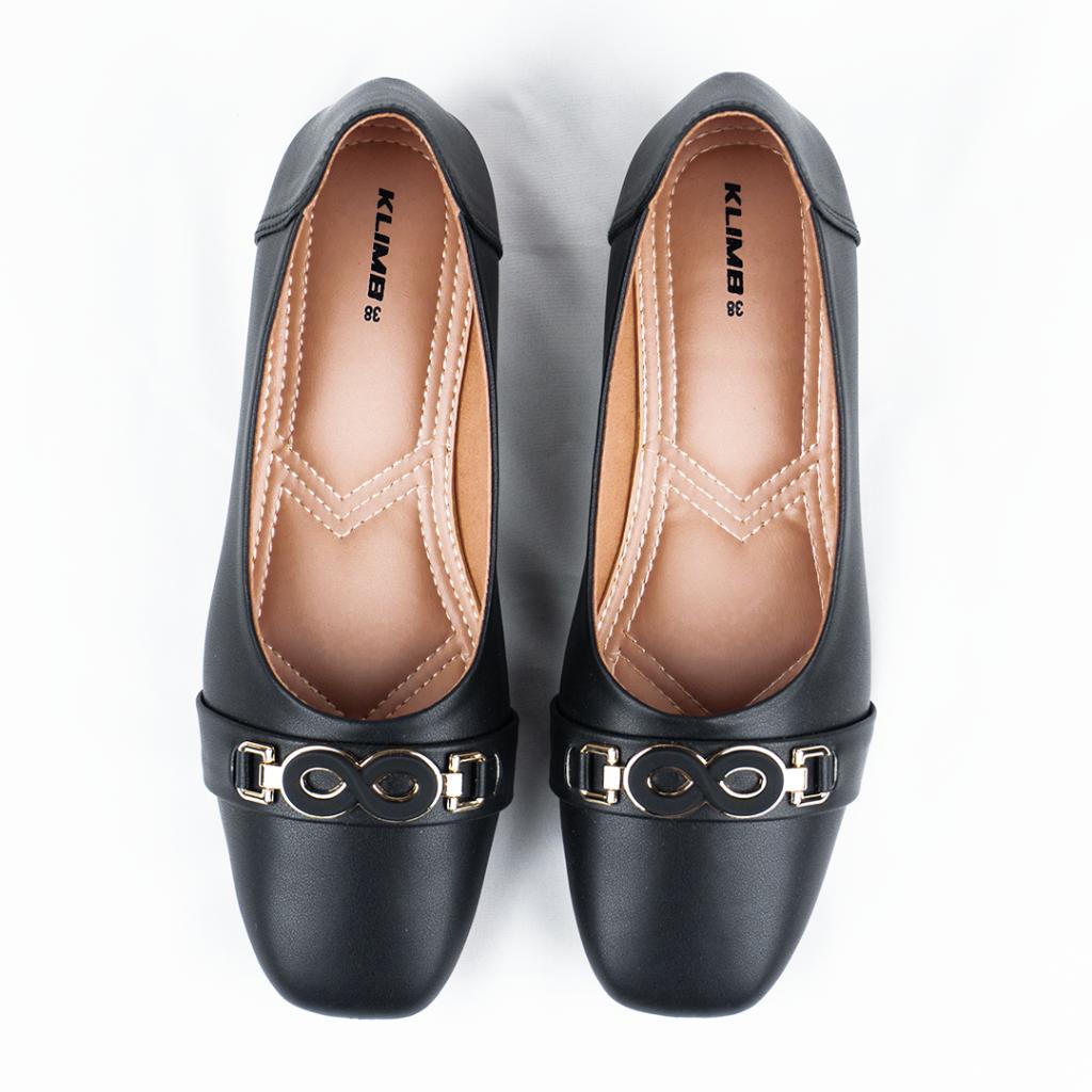 Ruth Pumpy Mid Heel - Black