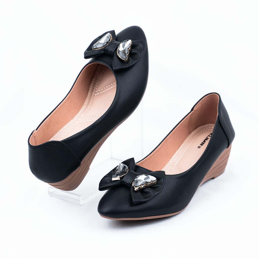 Grace Pumpy Mid Heel- Black