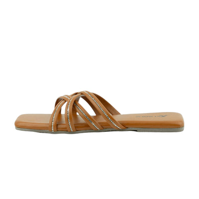 Spark Ladies Flat Sandal - Tan