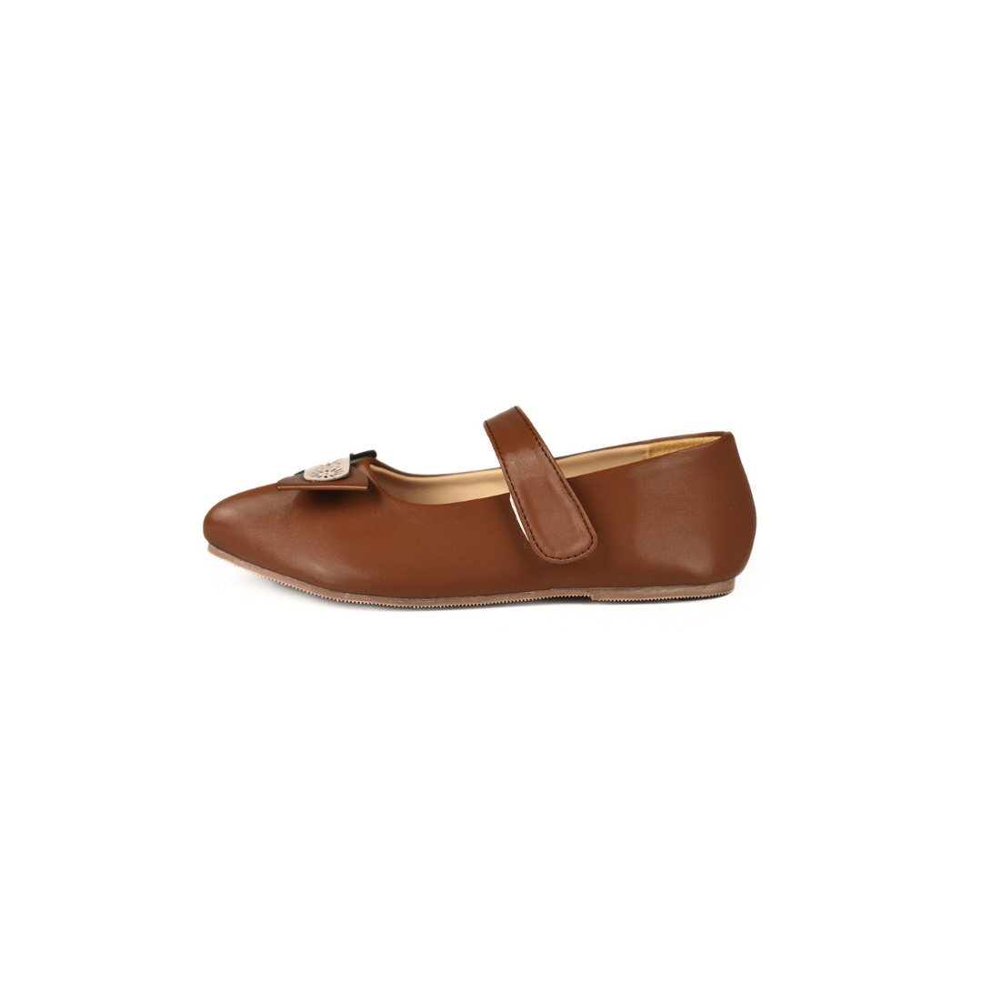 Odessa Girls Pump Shoes - Brown