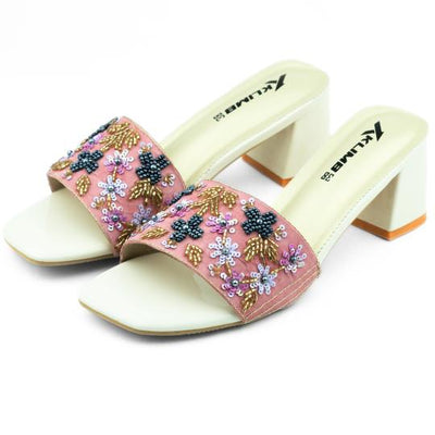 Camellia Ladies Block Heel - Pink