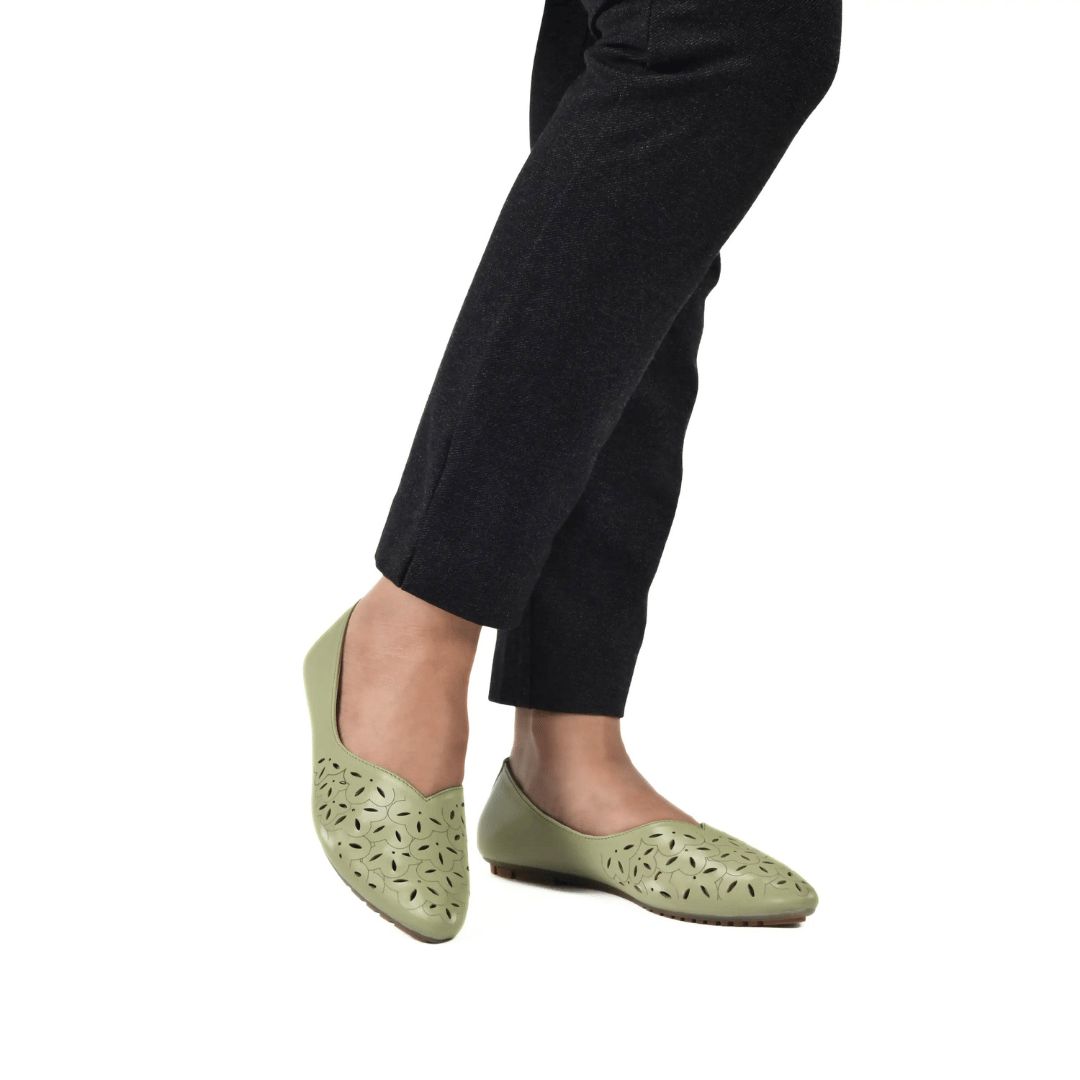 Isabella Ladies Soft Ballerina - Green