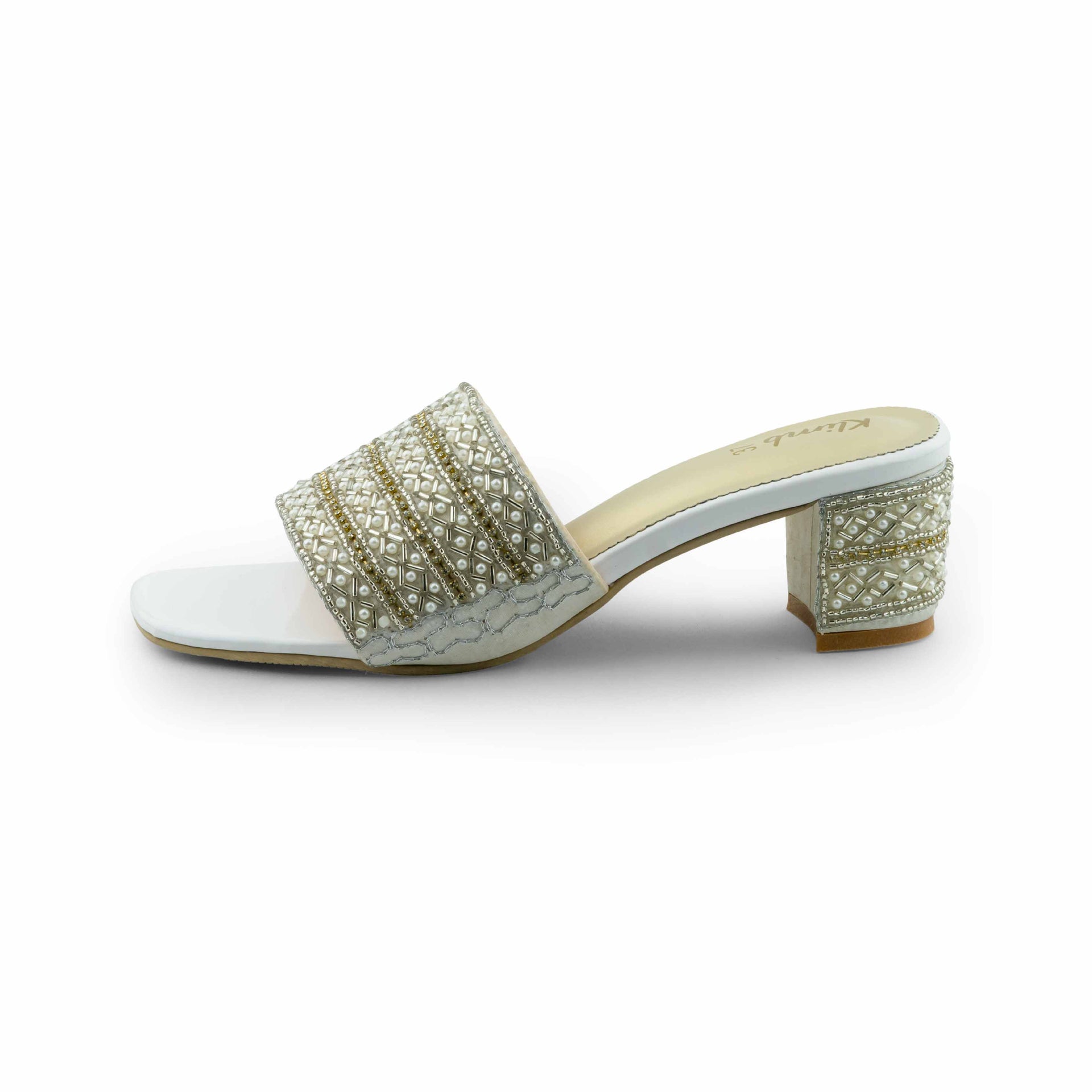 Novelty Ladies Block Heel - Cream