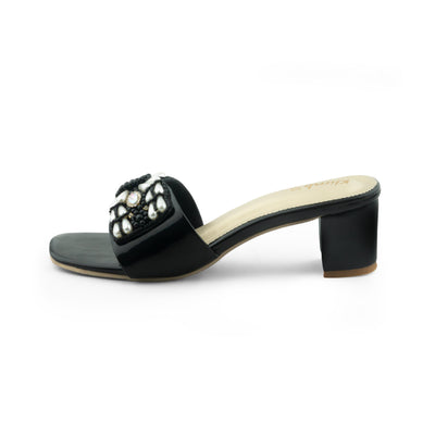 Freda Ladies Block Heel - Black