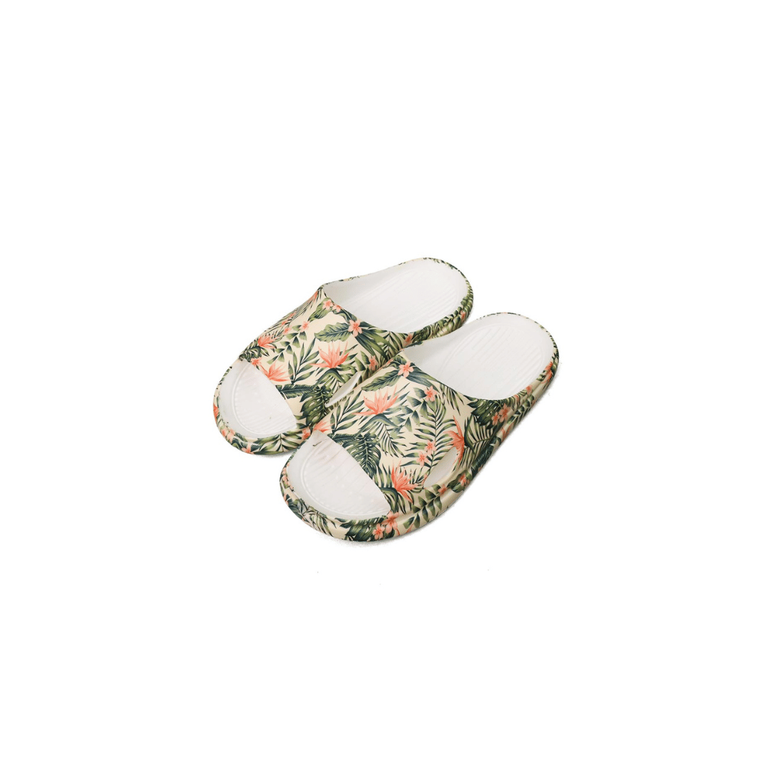 Ultra Soft Enigma- Leaf Print - White