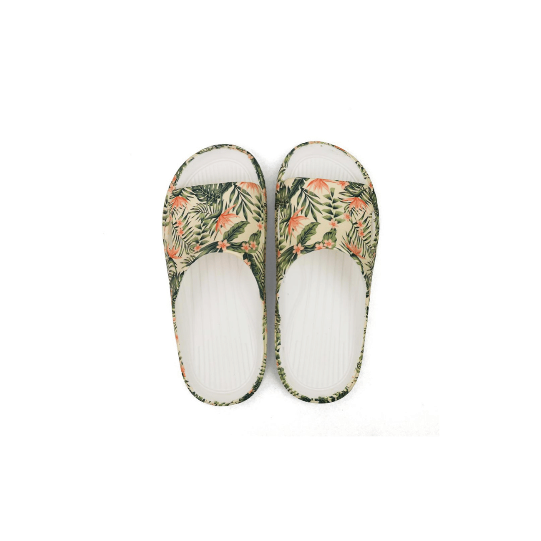 Ultra Soft Enigma- Leaf Print - White