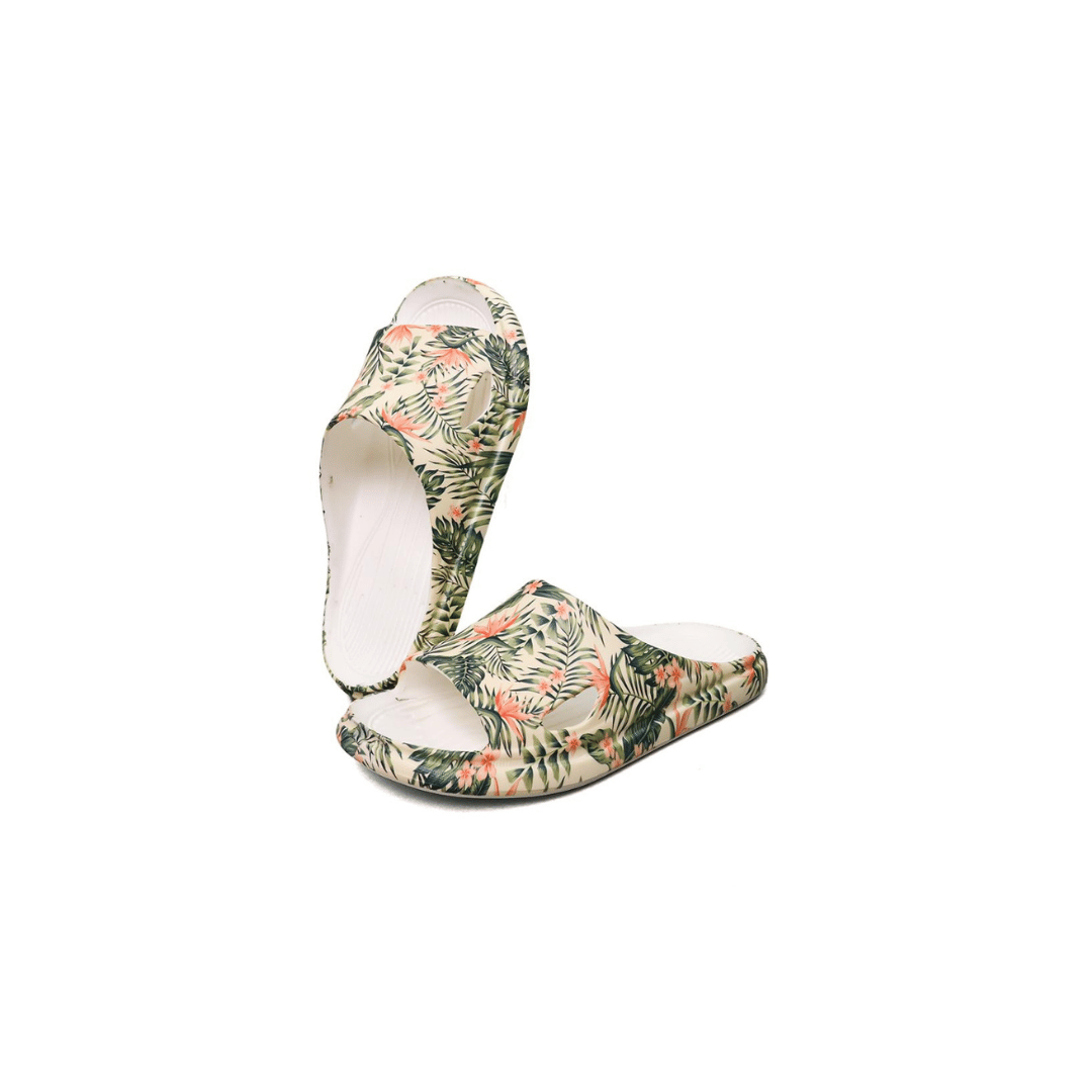 Ultra Soft Enigma- Leaf Print - White