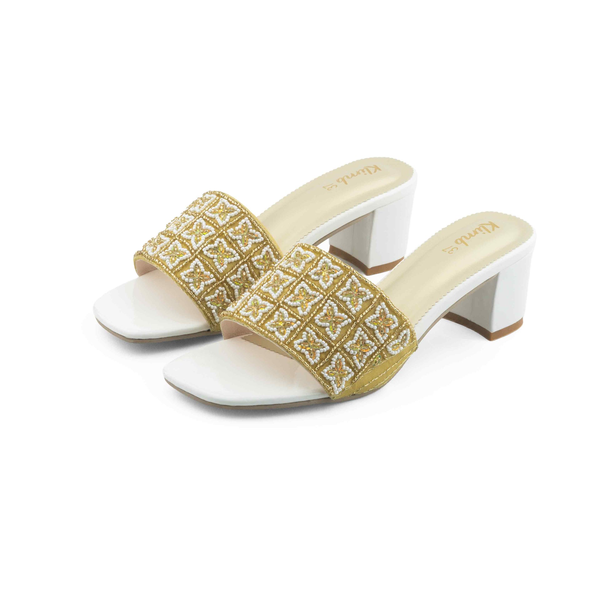 Helen Ladies Block Heel - Golden