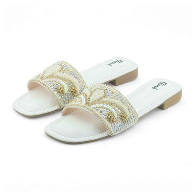 Vera Ladies Flat Sandal- Beige