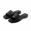 Raya Ladies Flat Sandal- Black
