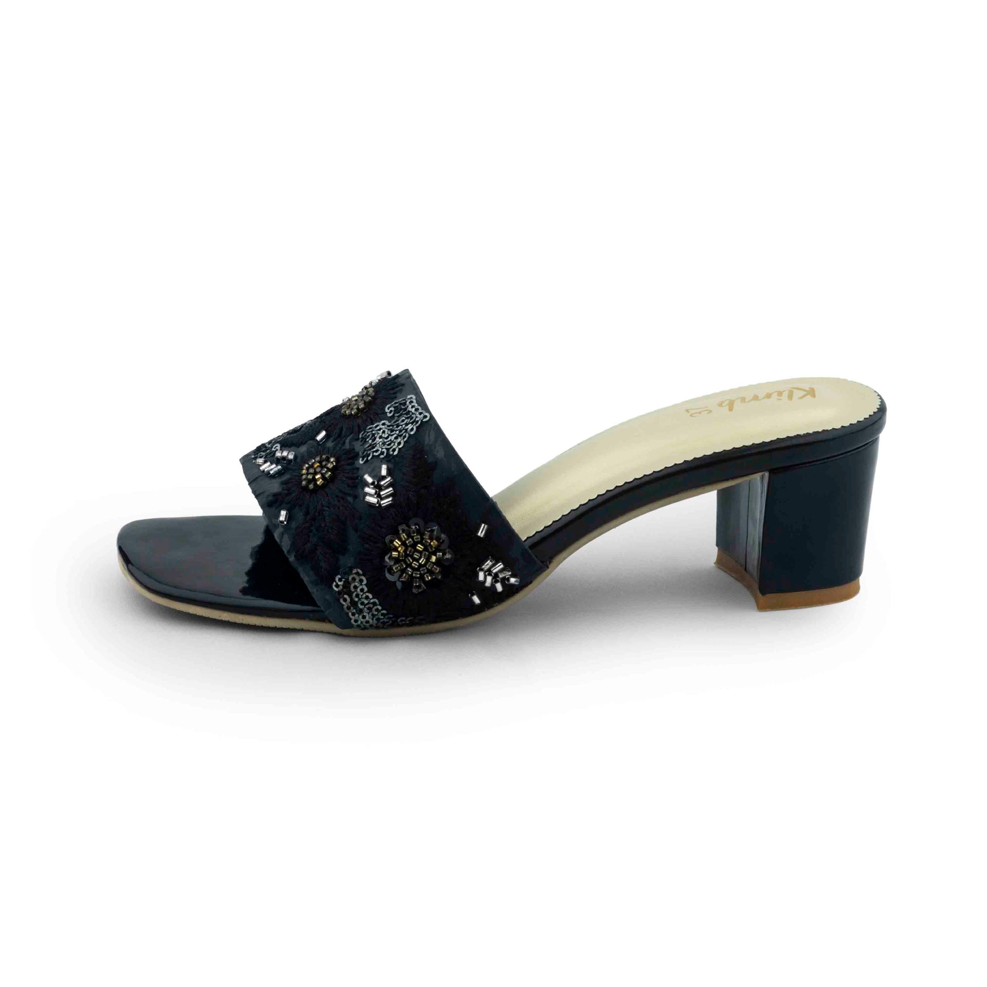 Nancy Ladies Block Heel - Black
