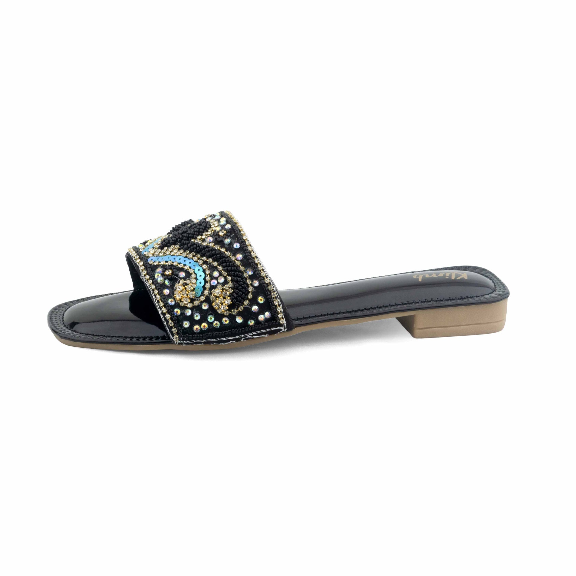 Vera Ladies Flat Sandal- Black
