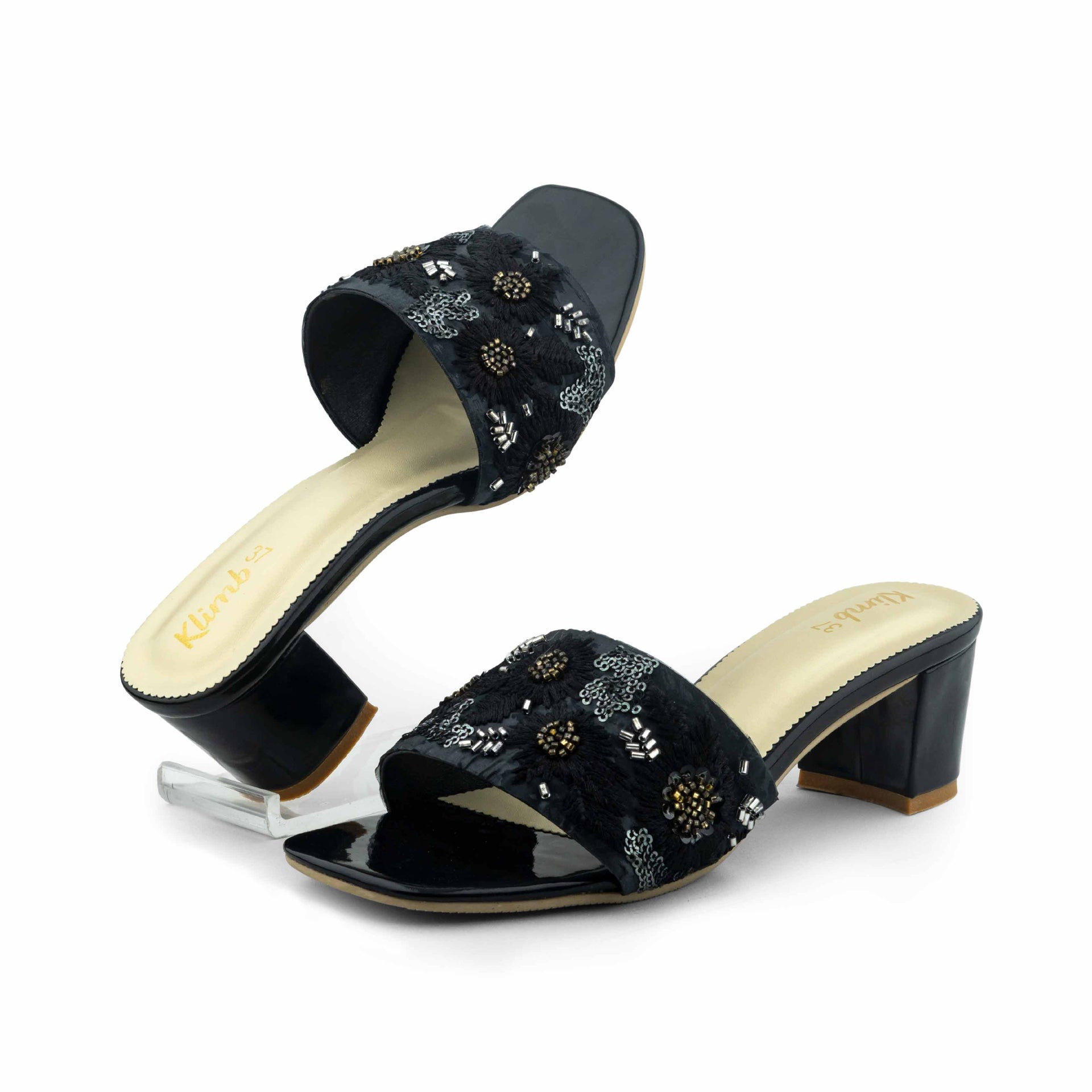 Nancy Ladies Block Heel - Black