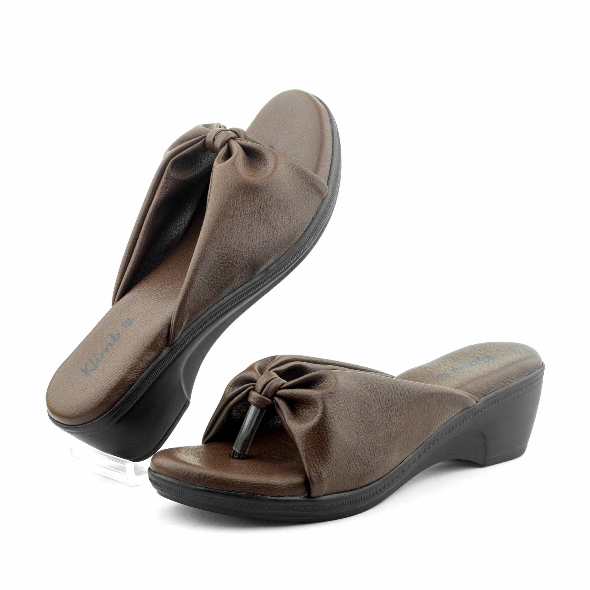 Rosie Ladies Mule Mid Heel- Chocolate