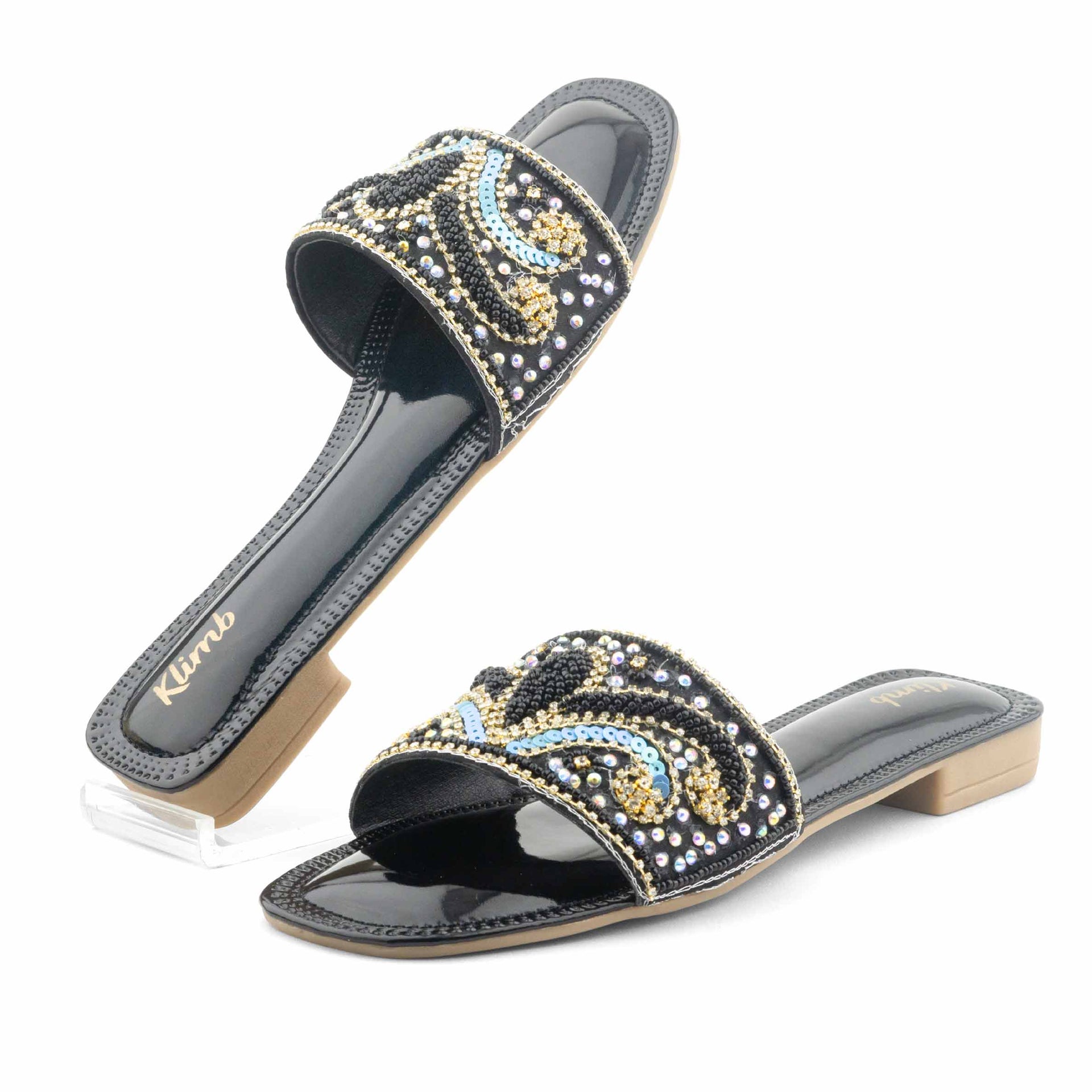 Vera Ladies Flat Sandal- Black