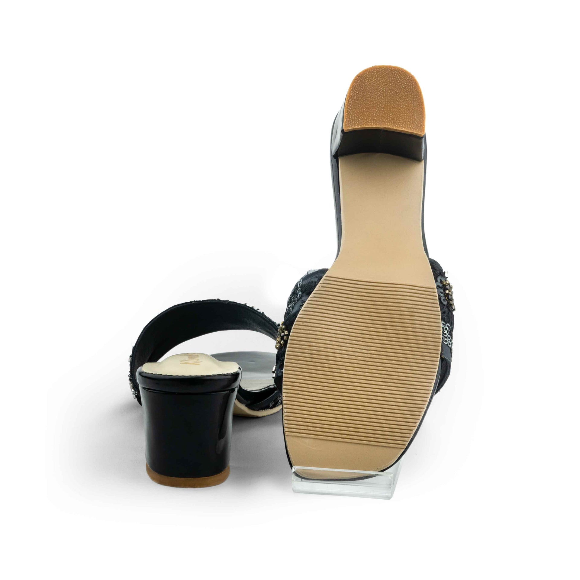 Nancy Ladies Block Heel - Black