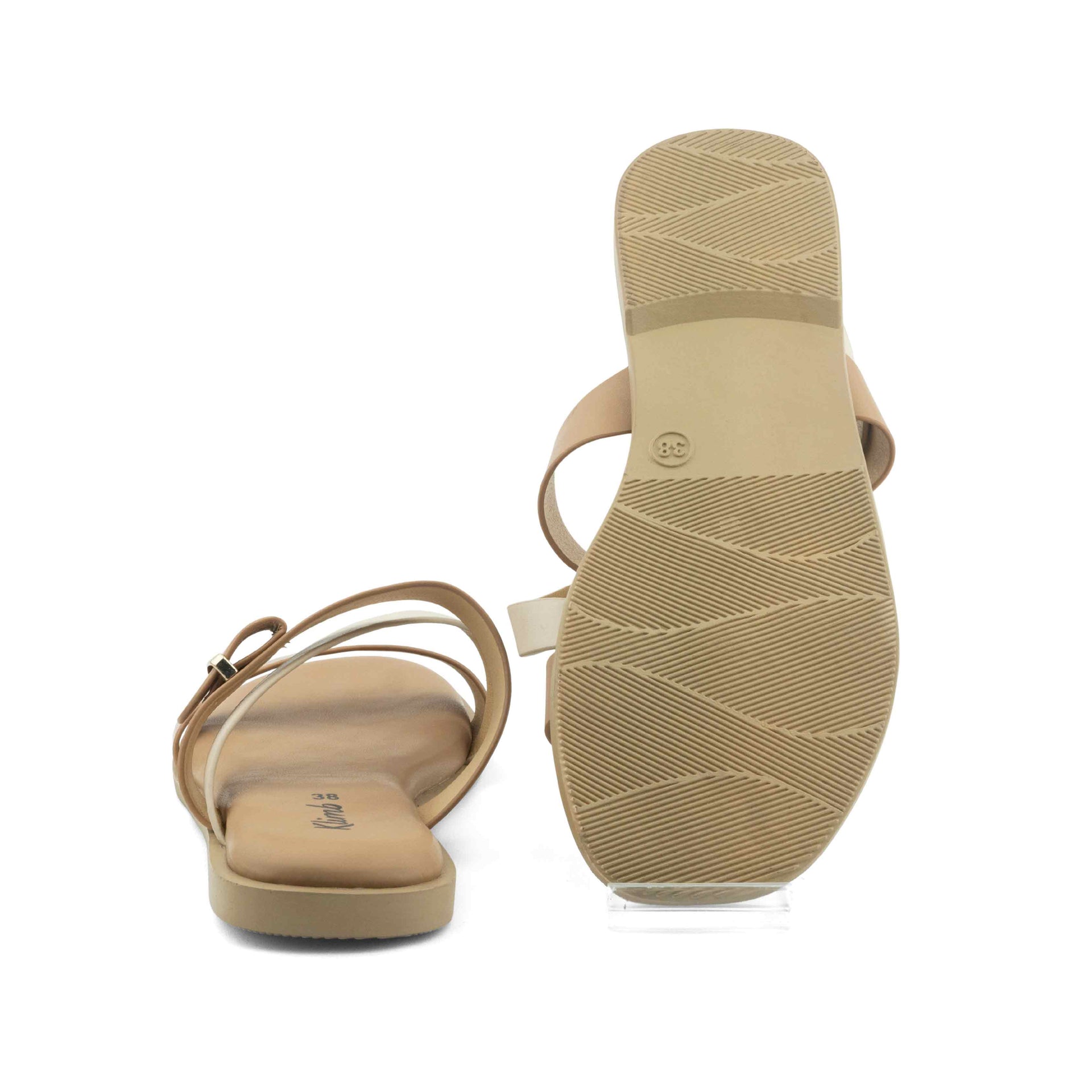 Velora Ladies Flat Sandal - Beige