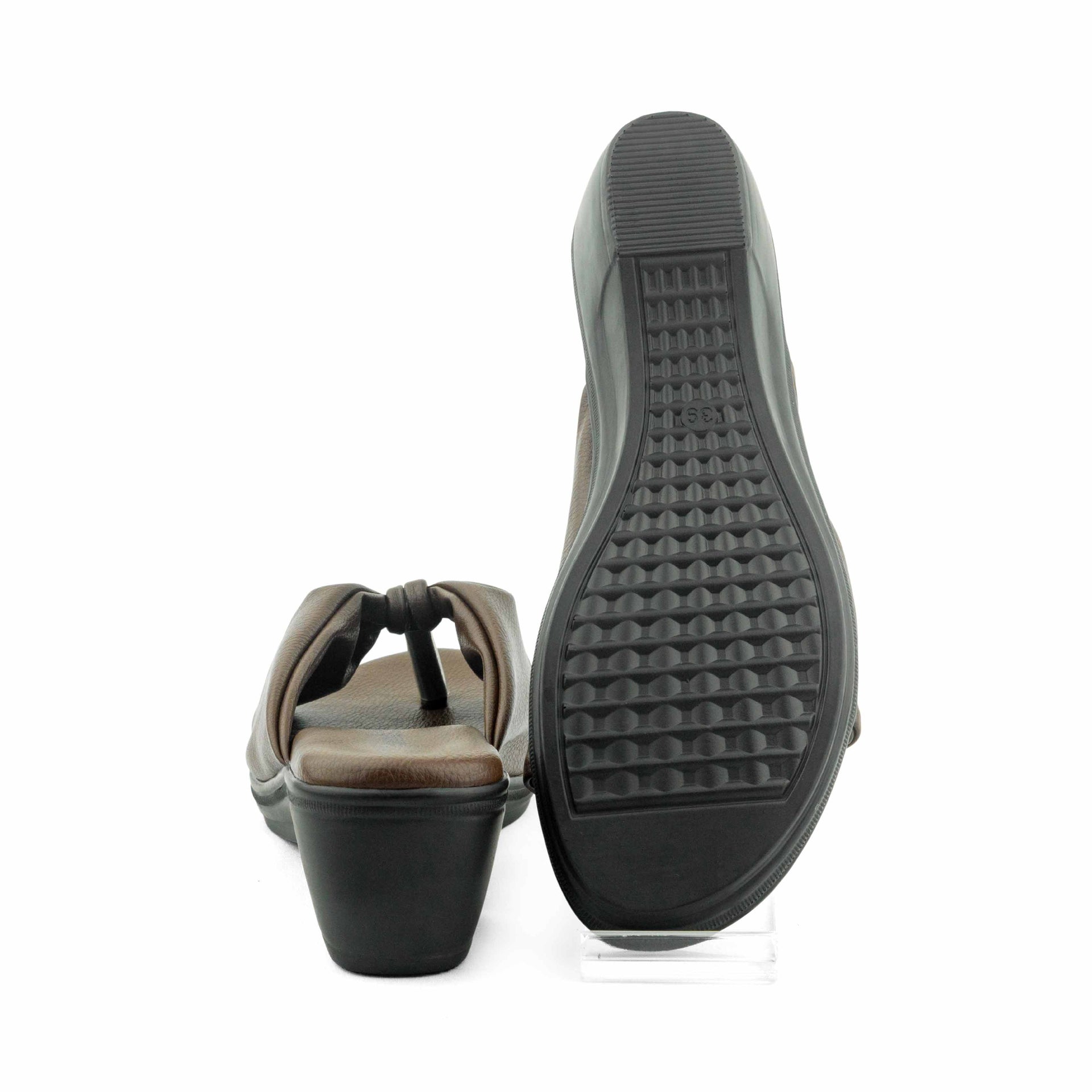 Rosie Ladies Mule Mid Heel- Chocolate