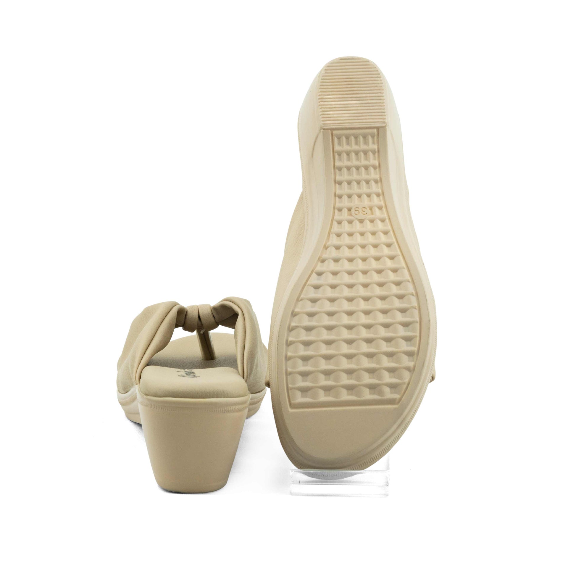 Rosie Ladies Mule Mid Heel- Beige