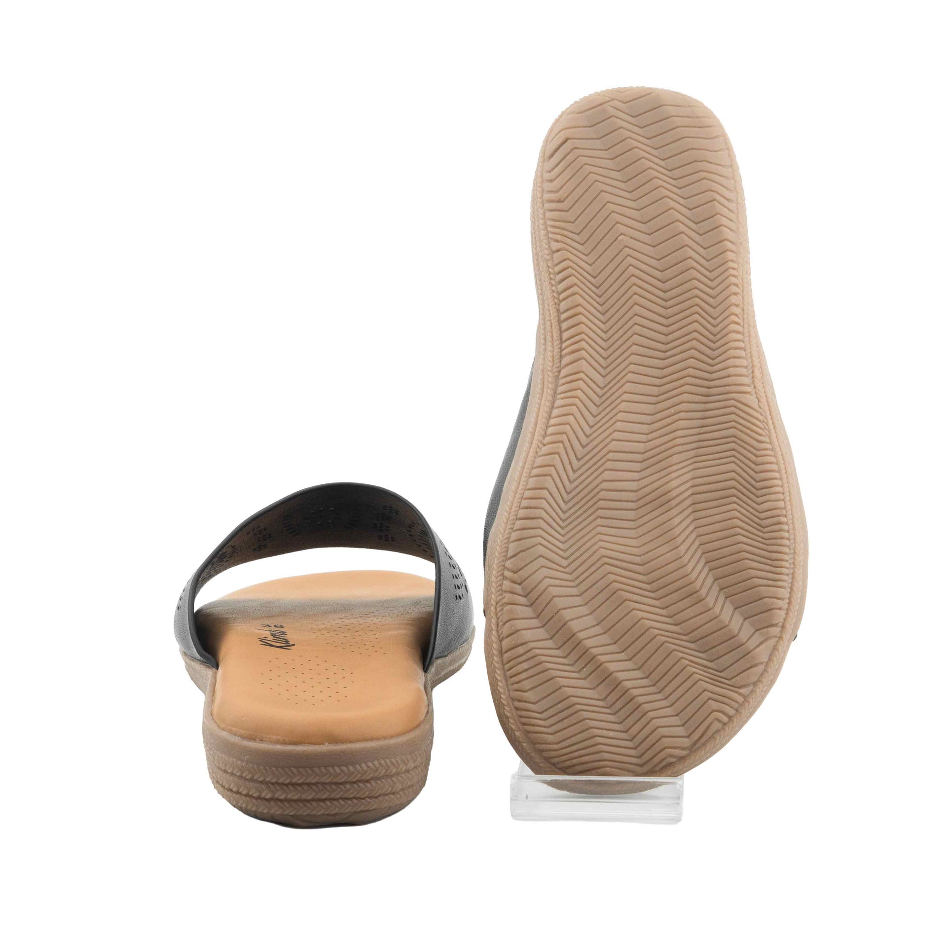 Femina Ladies Flat Sandal- Black