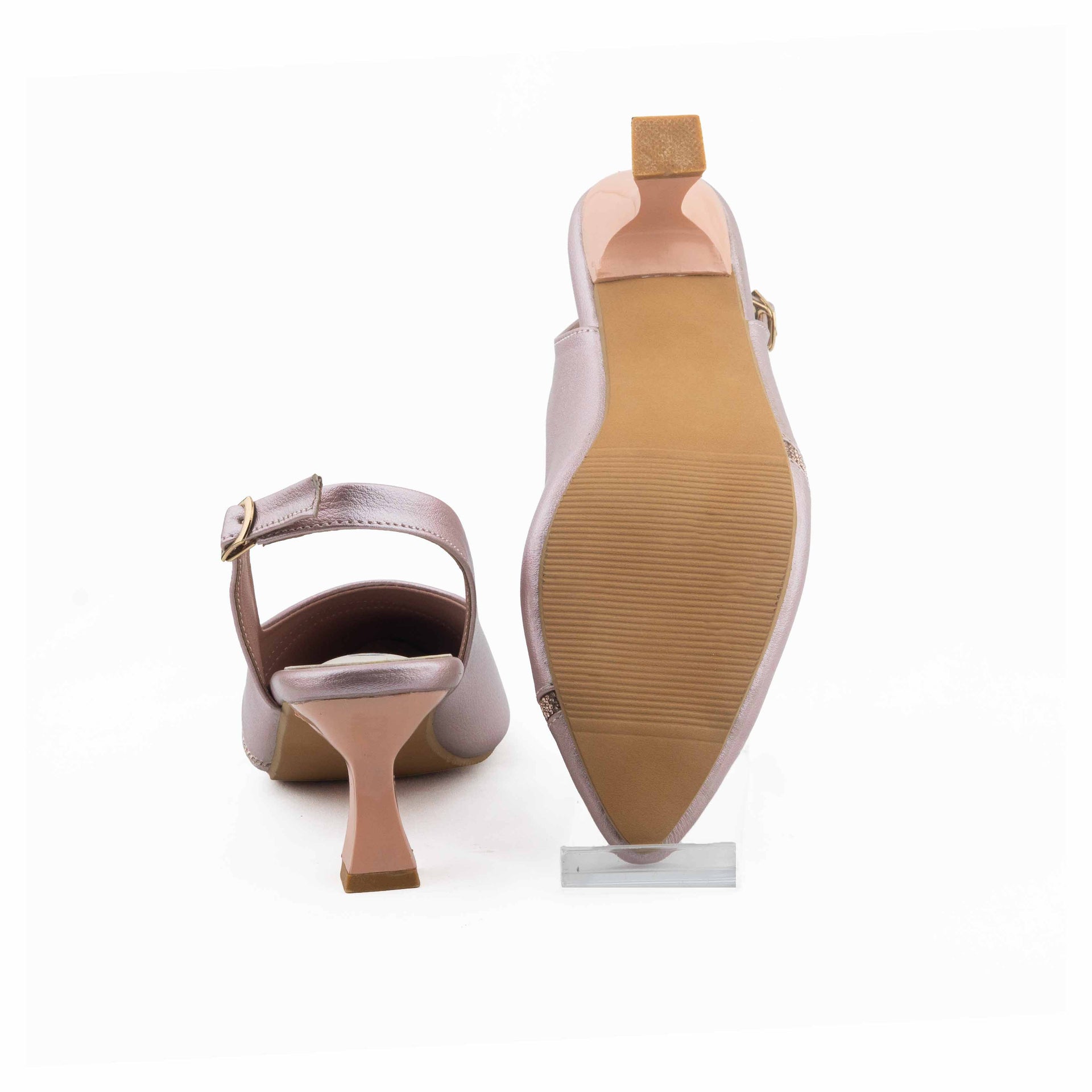 Yuki Ladies Mule Block Heel - Rose Gold