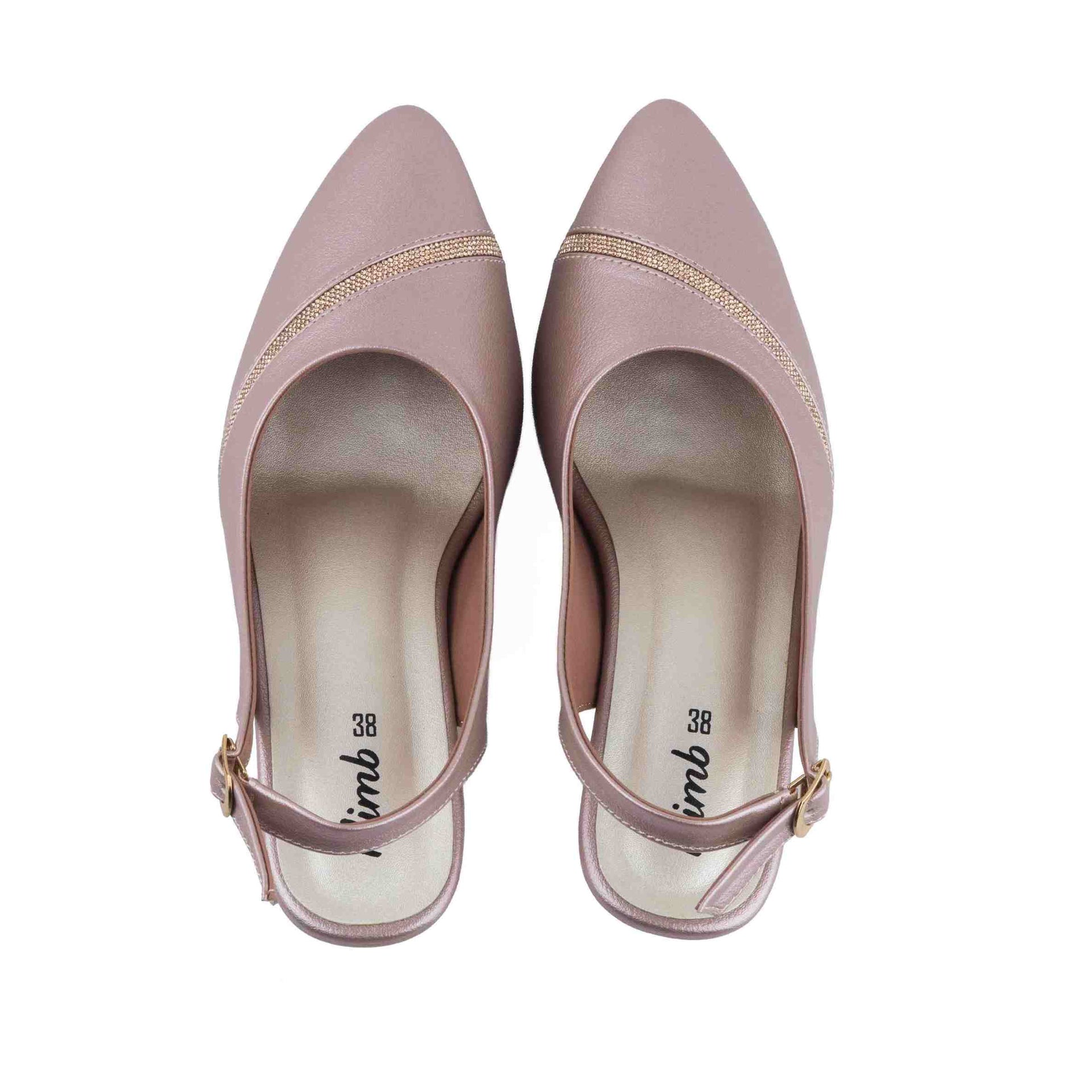Yuki Ladies Mule Block Heel - Rose Gold