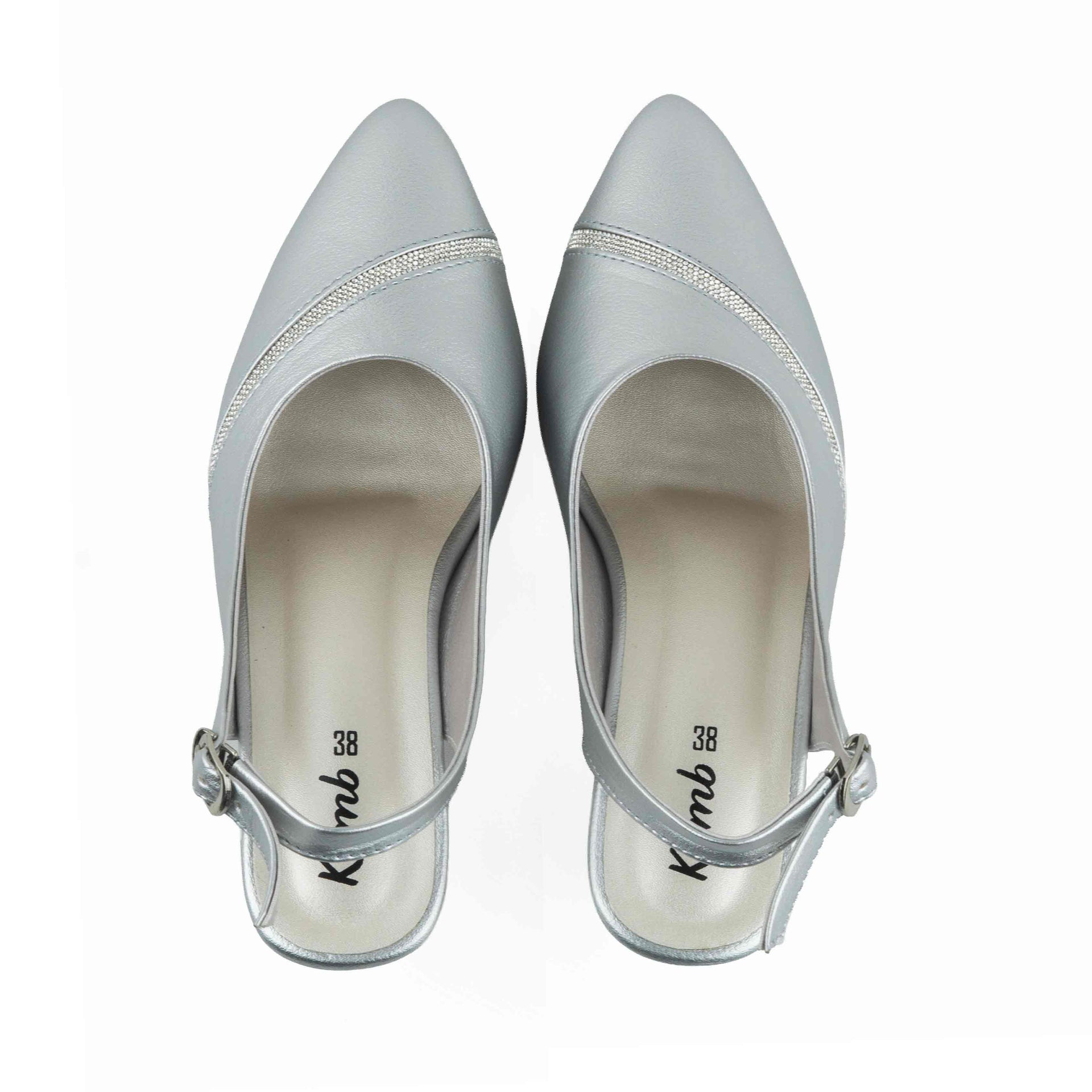 Yuki Ladies Mule Block Heel - Silver