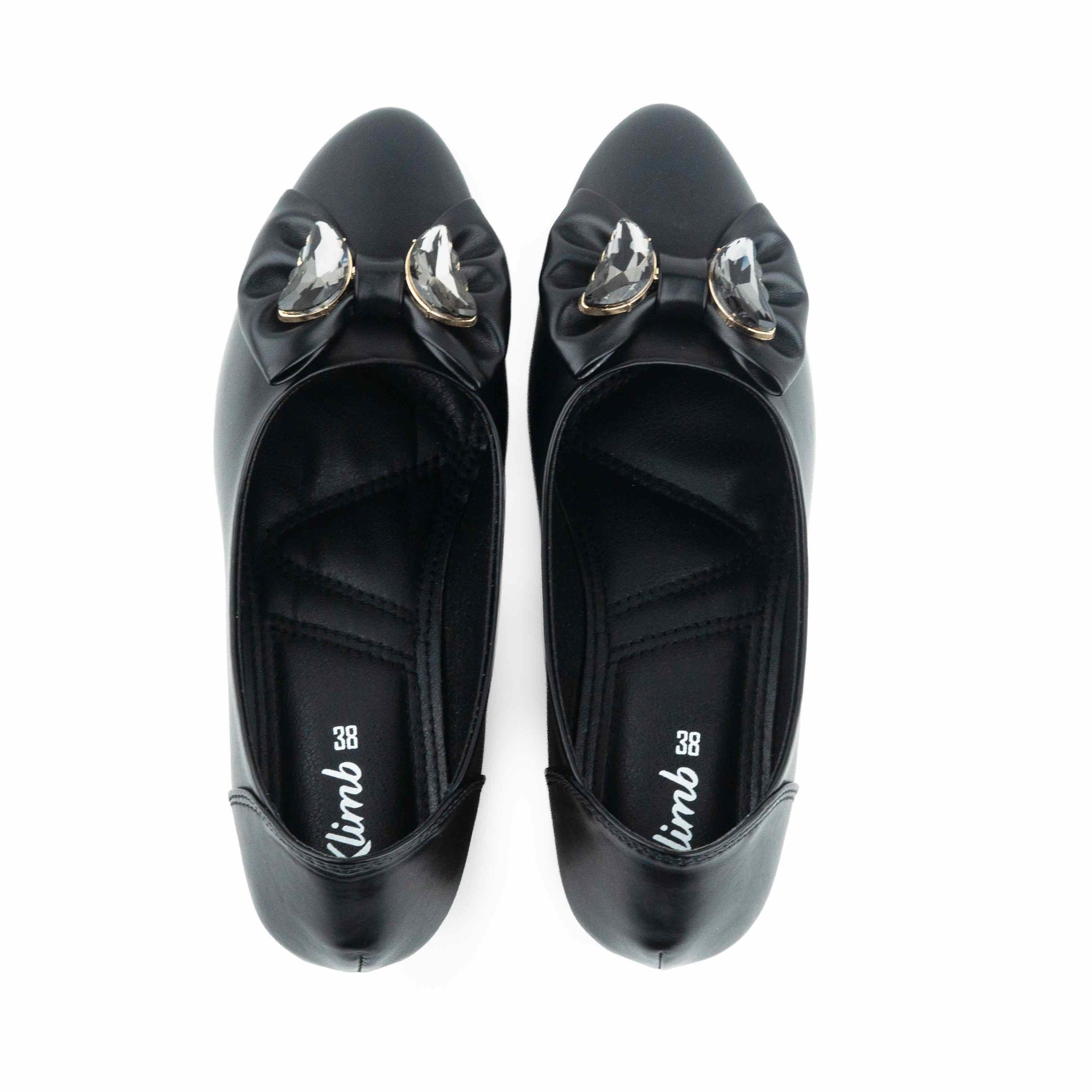Gleam Pumpy Mid Heel- Black